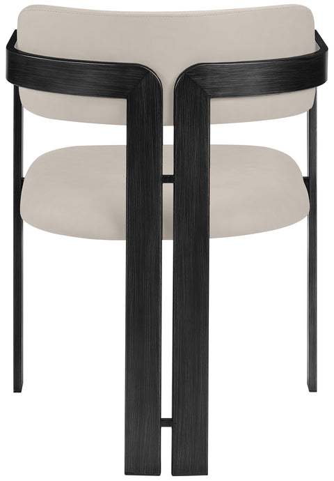 Veda Taupe Vegan Leather Upholstered Dining Chair, 2-Piece