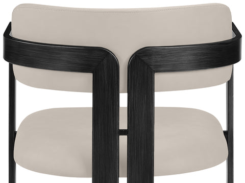 Veda Taupe Vegan Leather Upholstered Dining Chair, 2-Piece