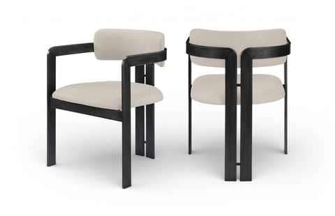 Veda Taupe Vegan Leather Upholstered Dining Chair, 2-Piece