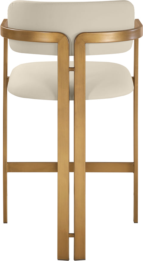 Veda Beige Vegan Leather Upholstered Counter Stool, 1 Piece