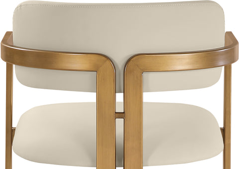 Veda Beige Vegan Leather Upholstered Counter Stool, 1 Piece