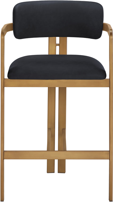 Veda Black Vegan Leather Upholstered Counter Stool, 1 Piece (Style 2)