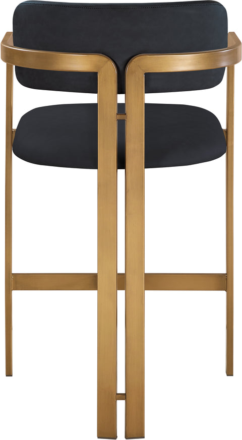 Veda Black Vegan Leather Upholstered Counter Stool, 1 Piece (Style 2)