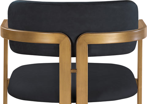 Veda Black Vegan Leather Upholstered Counter Stool, 1 Piece (Style 2)