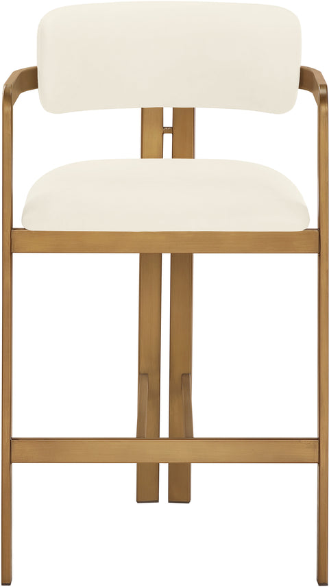 Veda Cream Vegan Leather Upholstered Counter Stool, 1 Piece (Style 3)