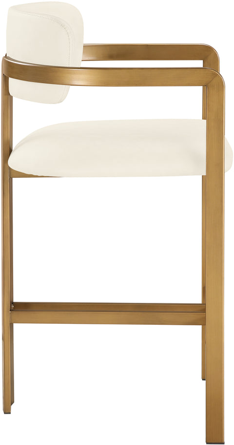 Veda Cream Vegan Leather Upholstered Counter Stool, 1 Piece (Style 3)