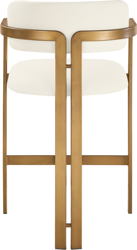 Veda Cream Vegan Leather Upholstered Counter Stool, 1 Piece (Style 3)