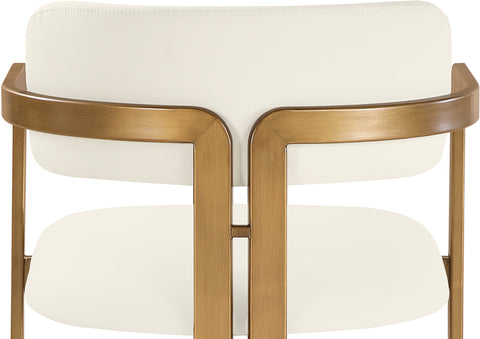 Veda Cream Vegan Leather Upholstered Counter Stool, 1 Piece (Style 3)