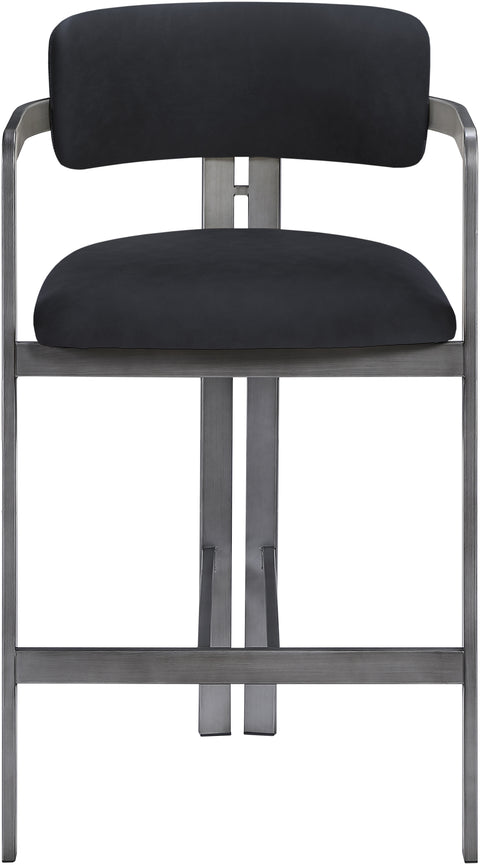 Veda Black Vegan Leather Upholstered Counter Stool, 1 Piece (Style 2) (Style 2)