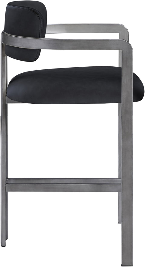 Veda Black Vegan Leather Upholstered Counter Stool, 1 Piece (Style 2) (Style 2)