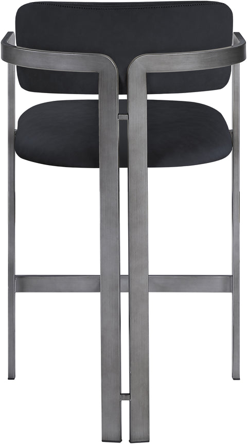 Veda Black Vegan Leather Upholstered Counter Stool, 1 Piece (Style 2) (Style 2)