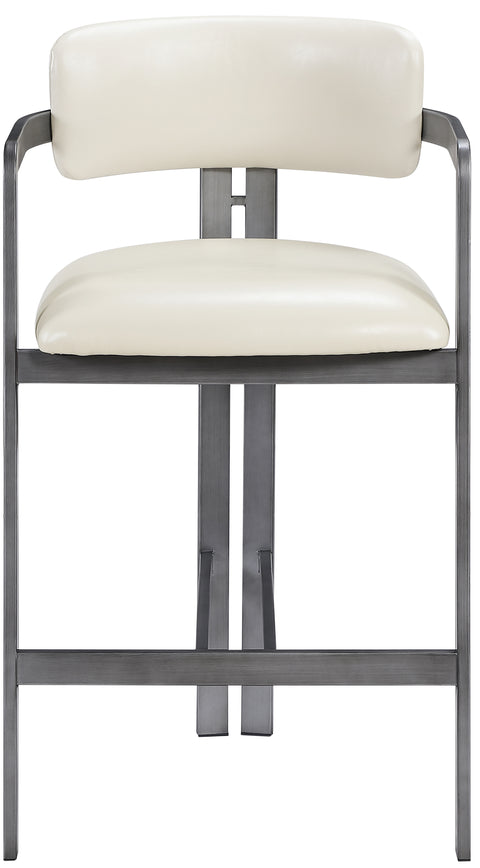 Veda Cream Vegan Leather Upholstered Counter Stool, 1 Piece (Style 4)