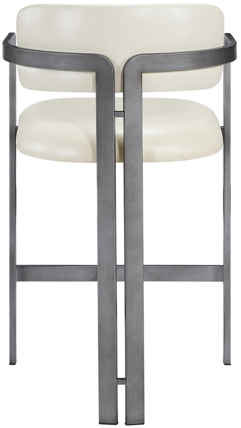 Veda Cream Vegan Leather Upholstered Counter Stool, 1 Piece (Style 4)