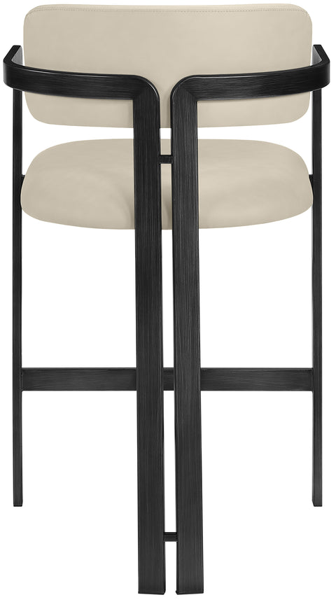 Veda Beige Vegan Leather Upholstered Counter Stool, 1 Piece (Style 2)