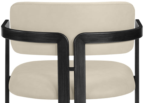 Veda Beige Vegan Leather Upholstered Counter Stool, 1 Piece (Style 2)