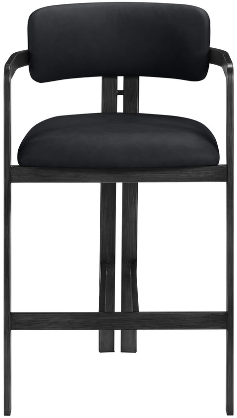 Veda Black Vegan Leather Upholstered Counter Stool, 1 Piece (Style 3)