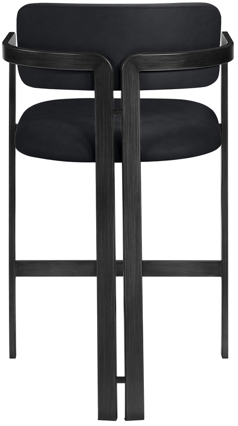 Veda Black Vegan Leather Upholstered Counter Stool, 1 Piece (Style 3)