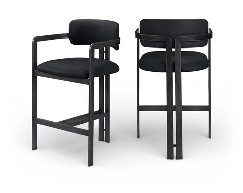 Veda Black Vegan Leather Upholstered Counter Stool, 1 Piece (Style 3)
