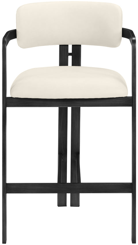 Veda Cream Vegan Leather Upholstered Counter Stool, 1 Piece (Style 5)