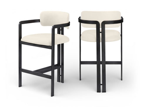 Veda Cream Vegan Leather Upholstered Counter Stool, 1 Piece (Style 5)