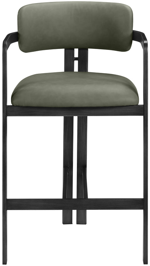 Veda Green Vegan Leather Upholstered Counter Stool, 1 Piece