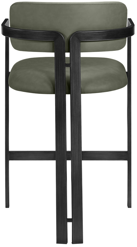 Veda Green Vegan Leather Upholstered Counter Stool, 1 Piece