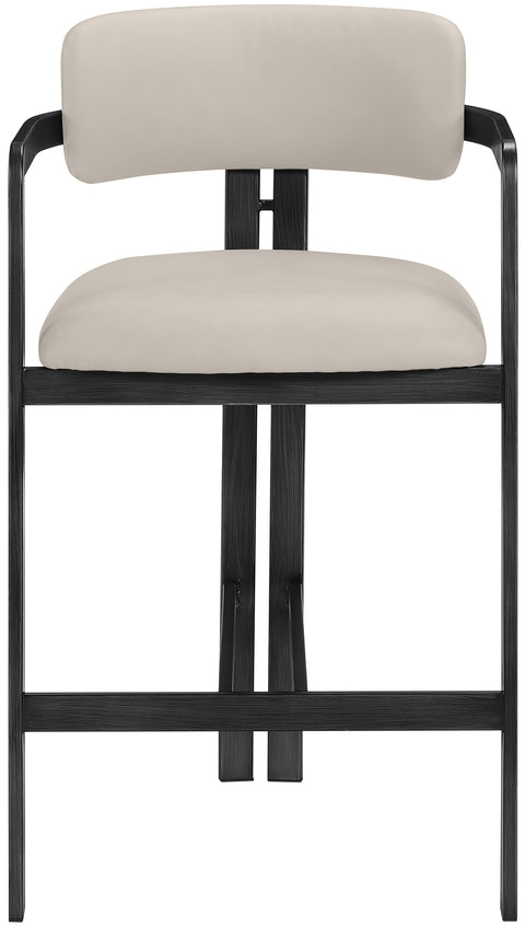 Veda Taupe Vegan Leather Upholstered Counter Stool, 1 Piece
