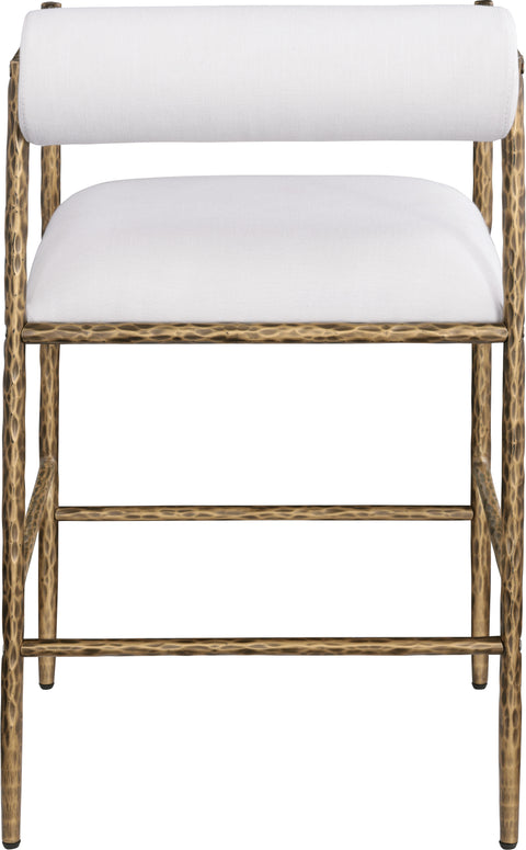 Hadley Cream Linen Textured Fabric Upholstered Counter Stool, 2-Piece (Style 2)