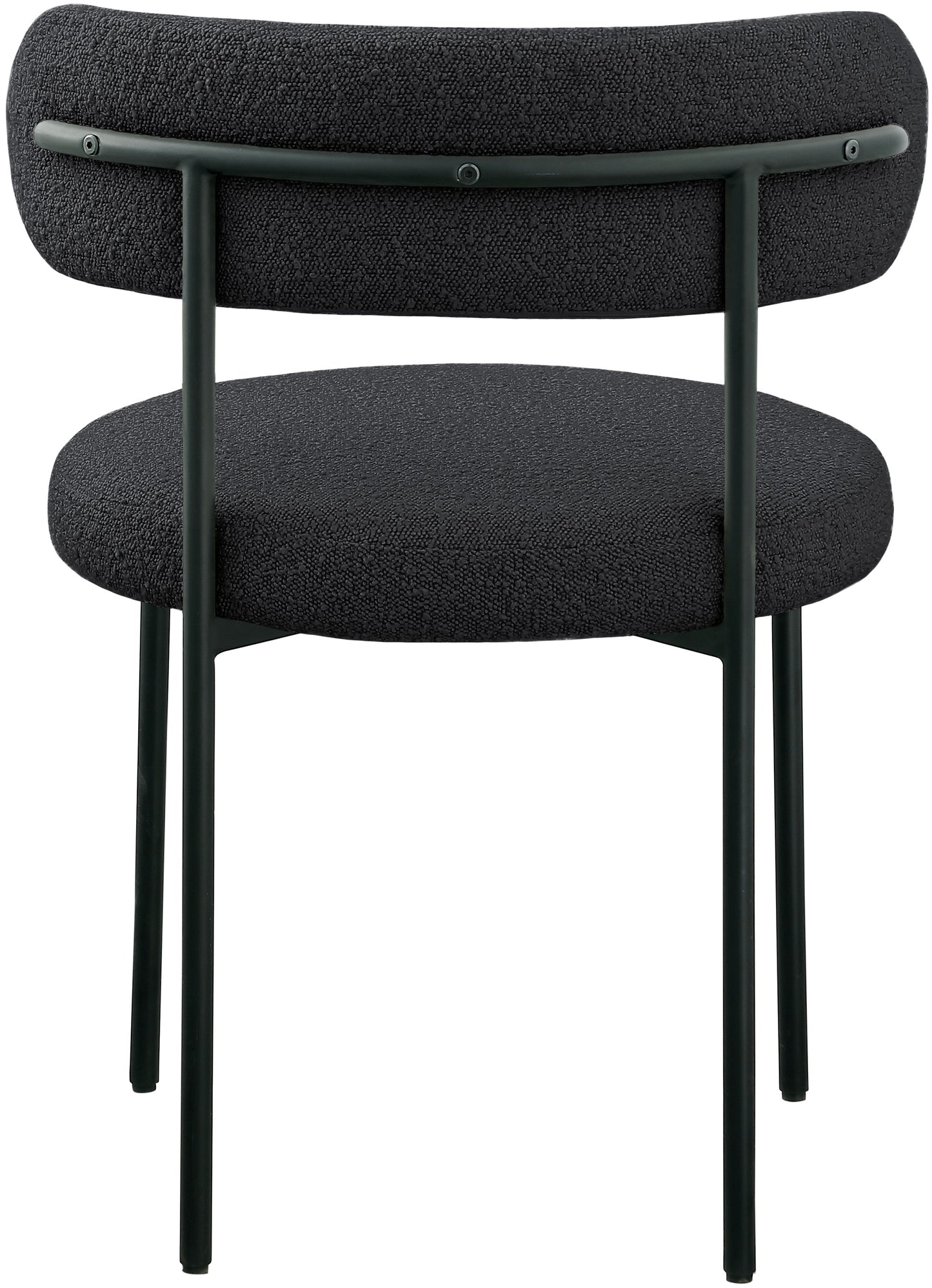 maui black boucle fabric dining chair