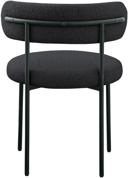 Maui Black Boucle Fabric Dining Chair