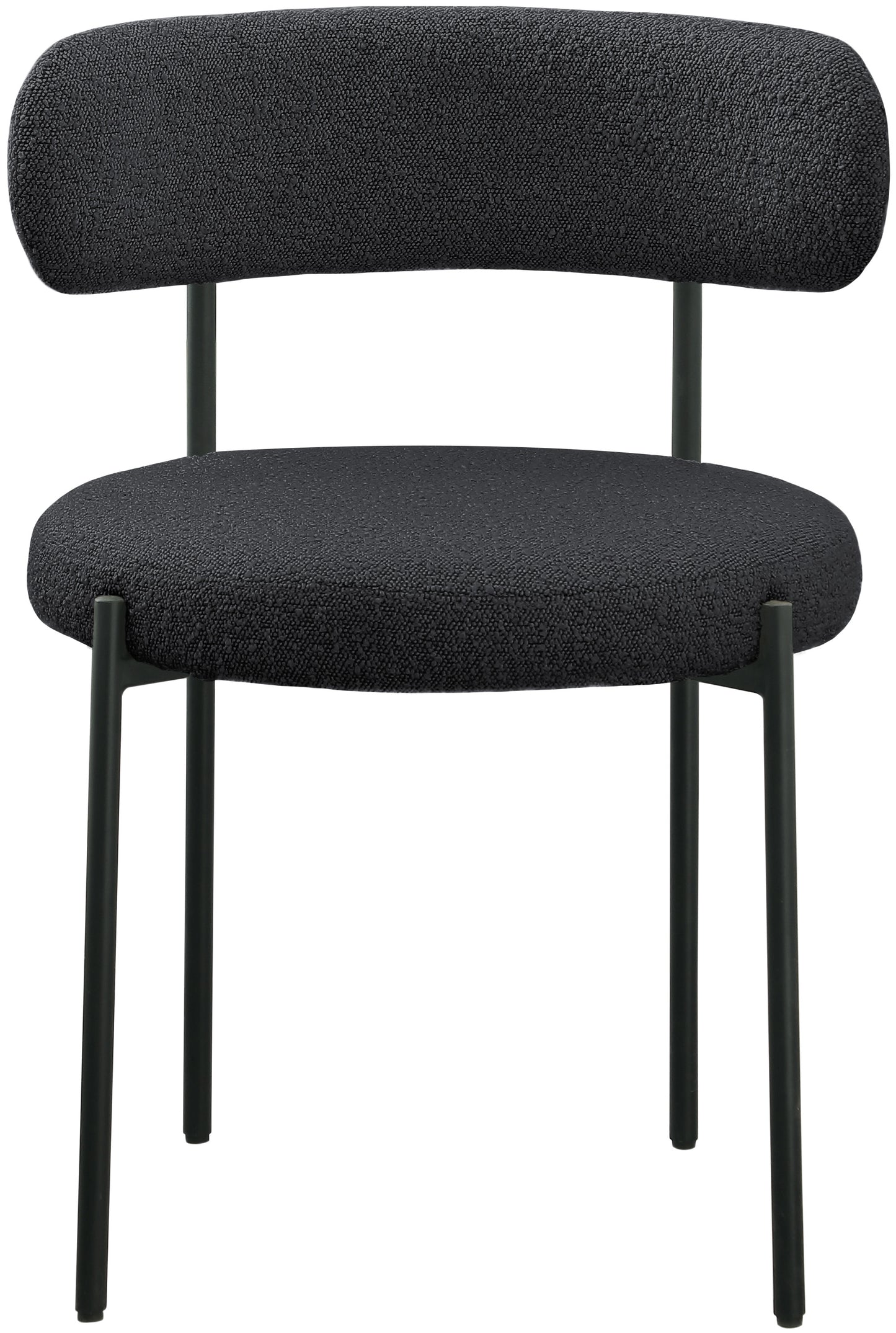 maui black boucle fabric dining chair