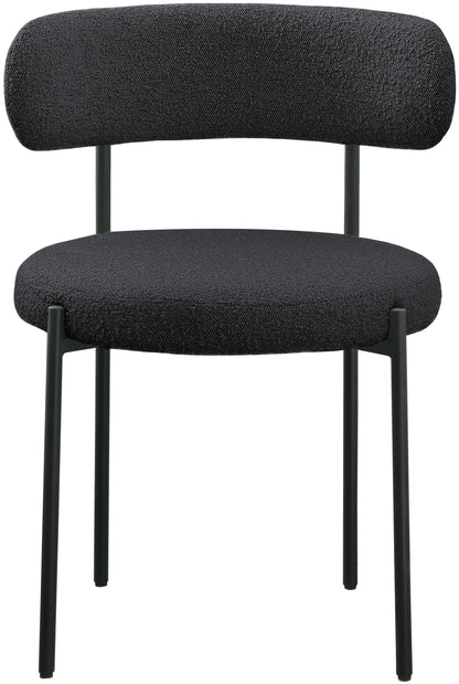 Maui Black Boucle Fabric Dining Chair