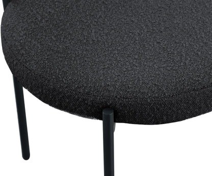 Cylinder Black Boucle Fabric Dining Chair C