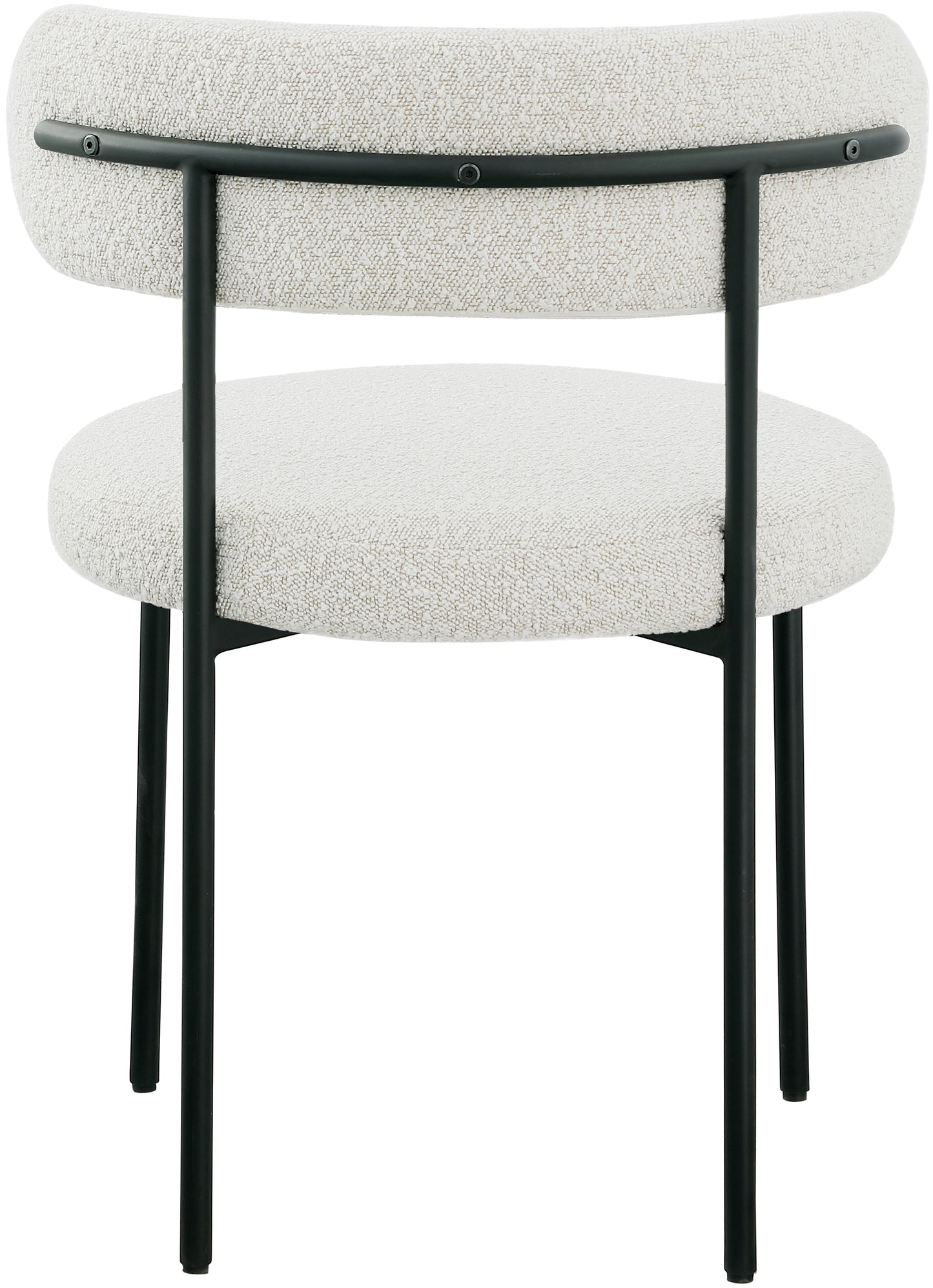 maui cream boucle fabric dining chair