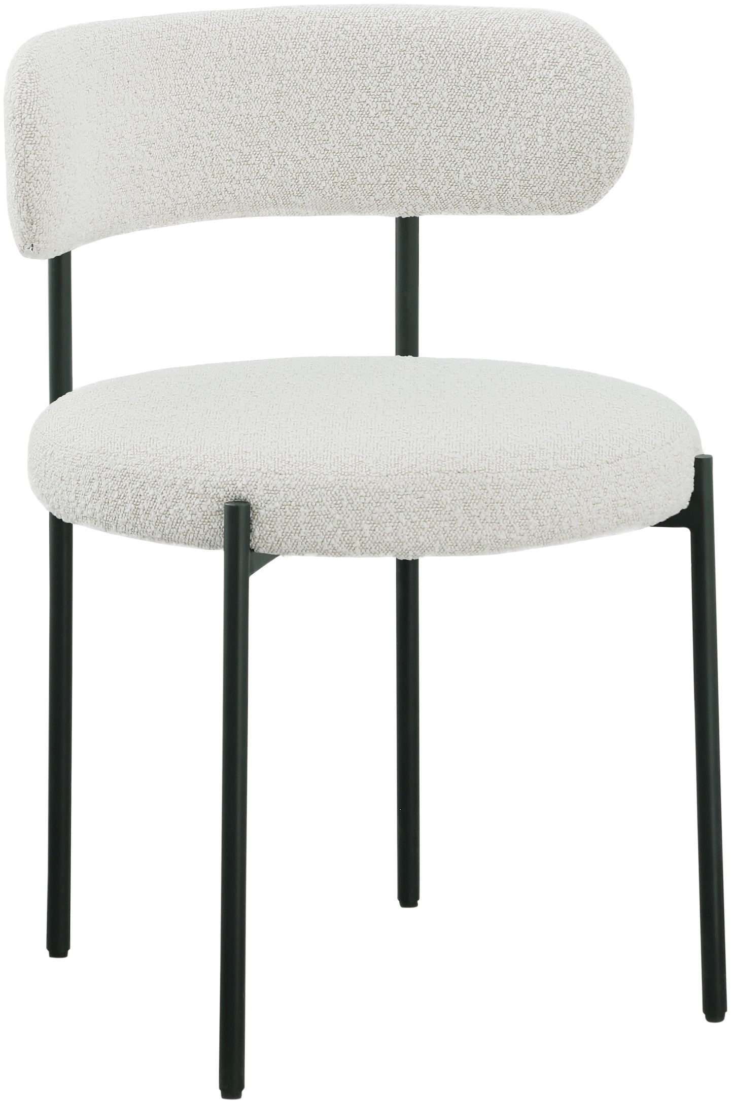 maui cream boucle fabric dining chair