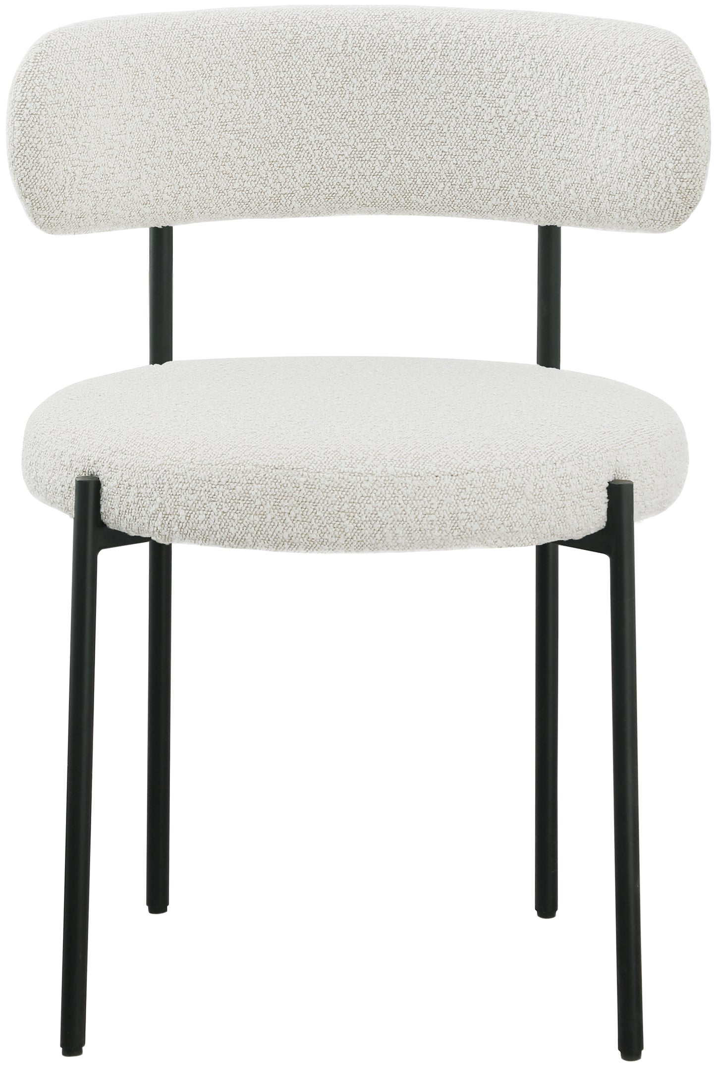 maui cream boucle fabric dining chair