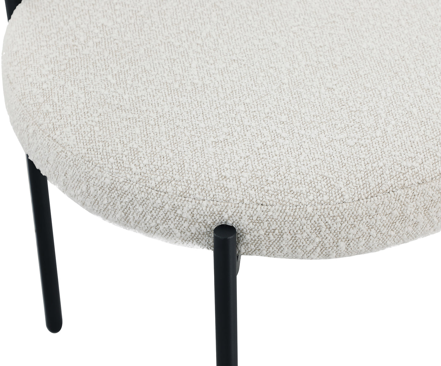 maui cream boucle fabric dining chair