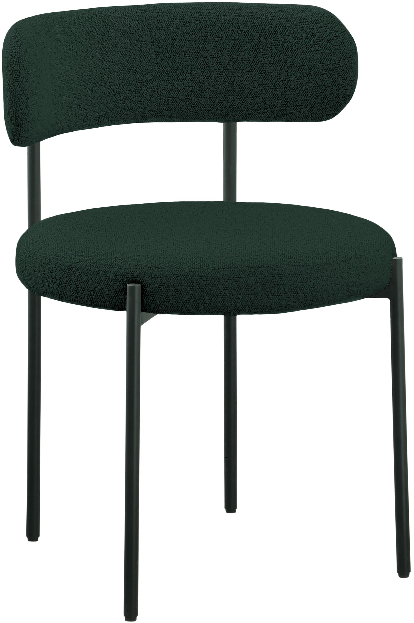 maui green boucle fabric dining chair