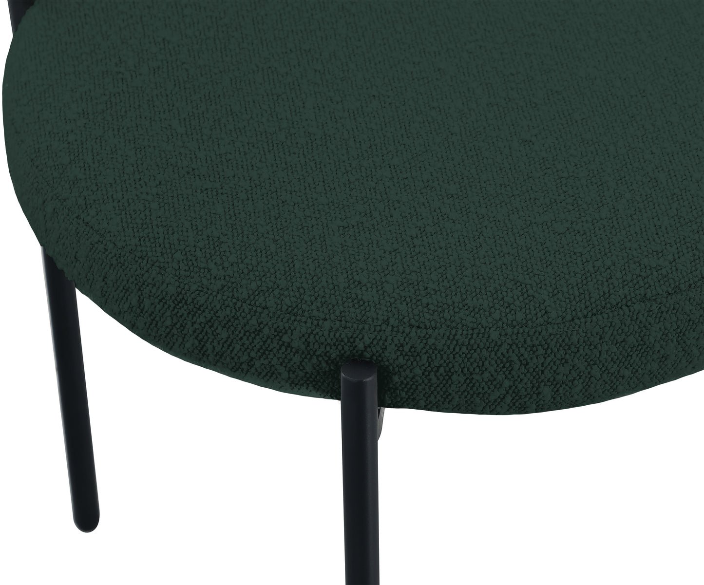 cylinder green boucle fabric dining chair c