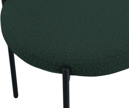 Cylinder Green Boucle Fabric Dining Chair C