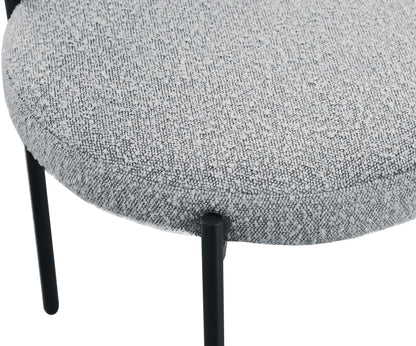 Cylinder Grey Boucle Fabric Dining Chair C