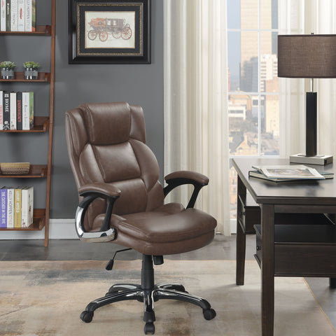 Blanchett Upholstered Adjustable Home Office Desk Chair BrownBrown