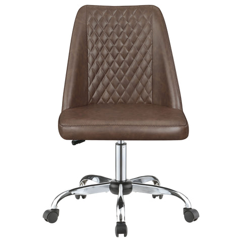 Alamor Upholstered Adjustable Home Office Desk Chair BrownBrown