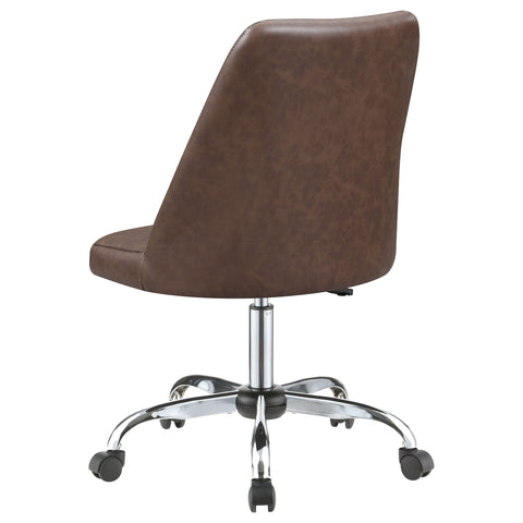 Alamor Upholstered Adjustable Home Office Desk Chair BrownBrown