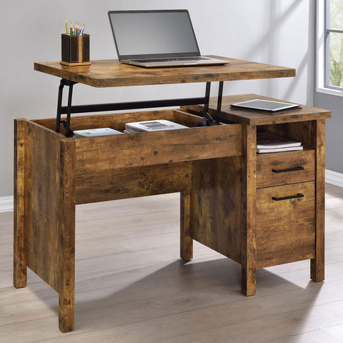 Aurora 47-inch 2-drawer Lift Top Computer Desk Rustic NutmegRustic Nutmeg