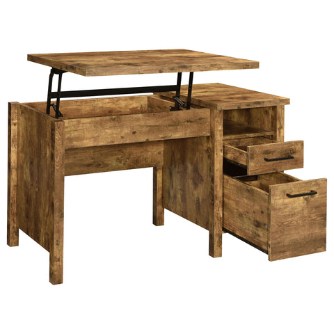 Aurora 47-inch 2-drawer Lift Top Computer Desk Rustic NutmegRustic Nutmeg