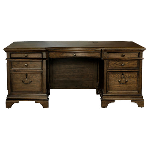 Pedro 72-inch 7-drawer Executive Desk Burnished OakBurnished Oak