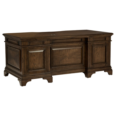 Pedro 72-inch 7-drawer Executive Desk Burnished OakBurnished Oak