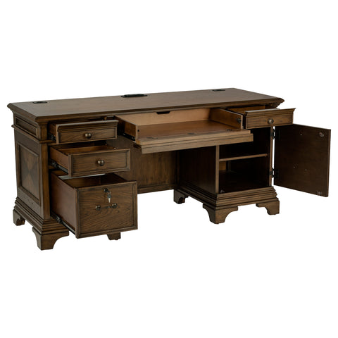 Pedro 66-inch 5-drawer Credenza Office Desk Burnish OakBurnished Oak