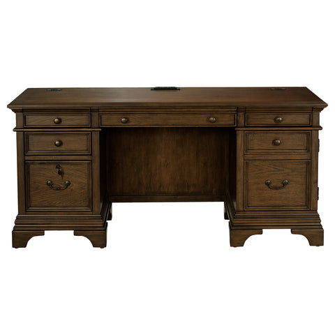 Pedro 66-inch 5-drawer Credenza Office Desk Burnish OakBurnished Oak